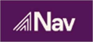 Here's an alt tag for the image: Nav logo, purple background.