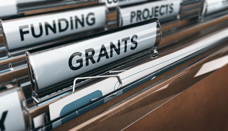 Grants file folder among funding and projects.