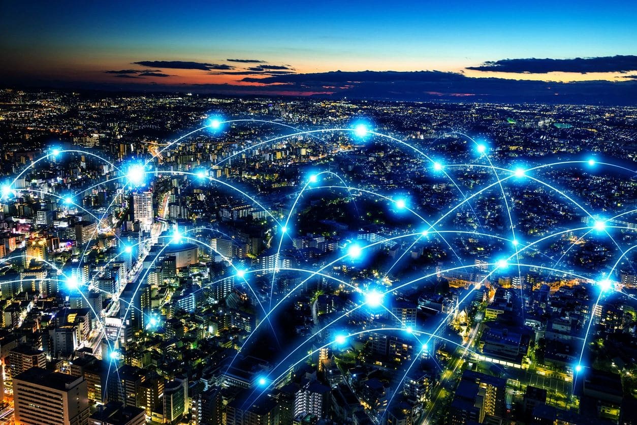 qtq80-sGuUta Smart city network at night.