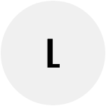 Here's an alt tag for the image: `Letter L in a circle`